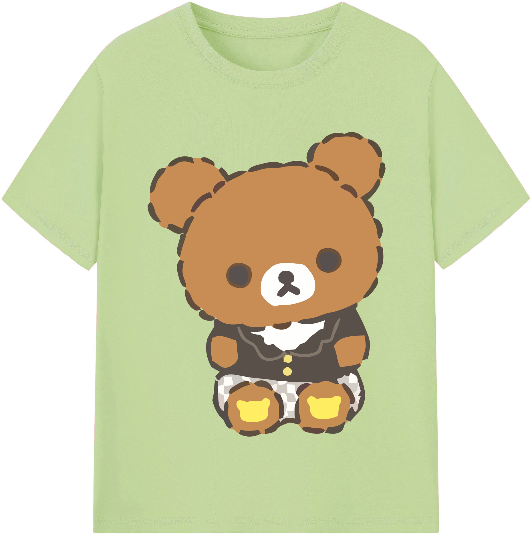 （画像用） リラックマ リラックマ キイロイトリ Rilakkuma Korilakkuma Kiiroitori 綿100％半袖Tシャツ（フロントプリント）